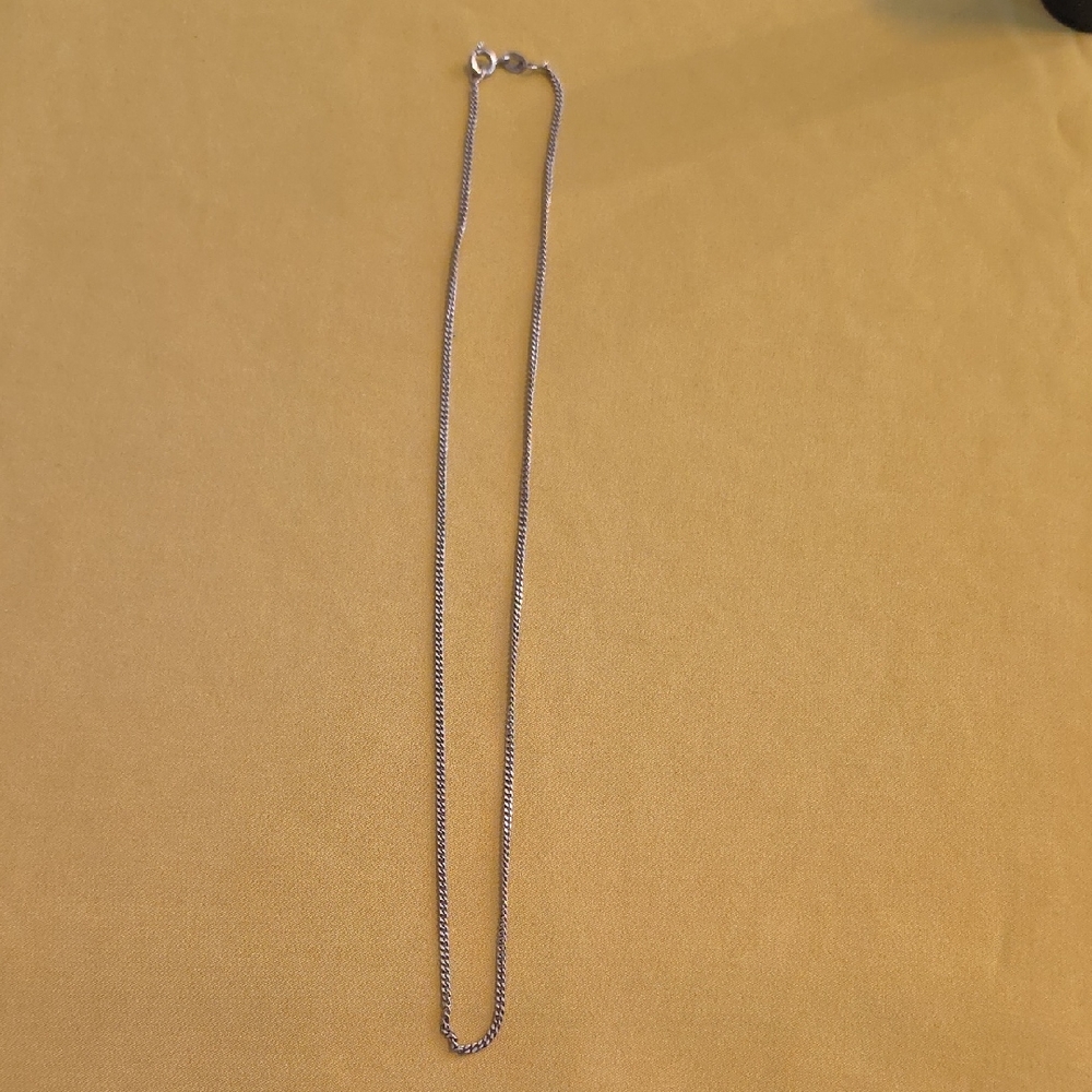 Classic Sterling Silver Curb Chain Necklace - Marked 925 Silver
